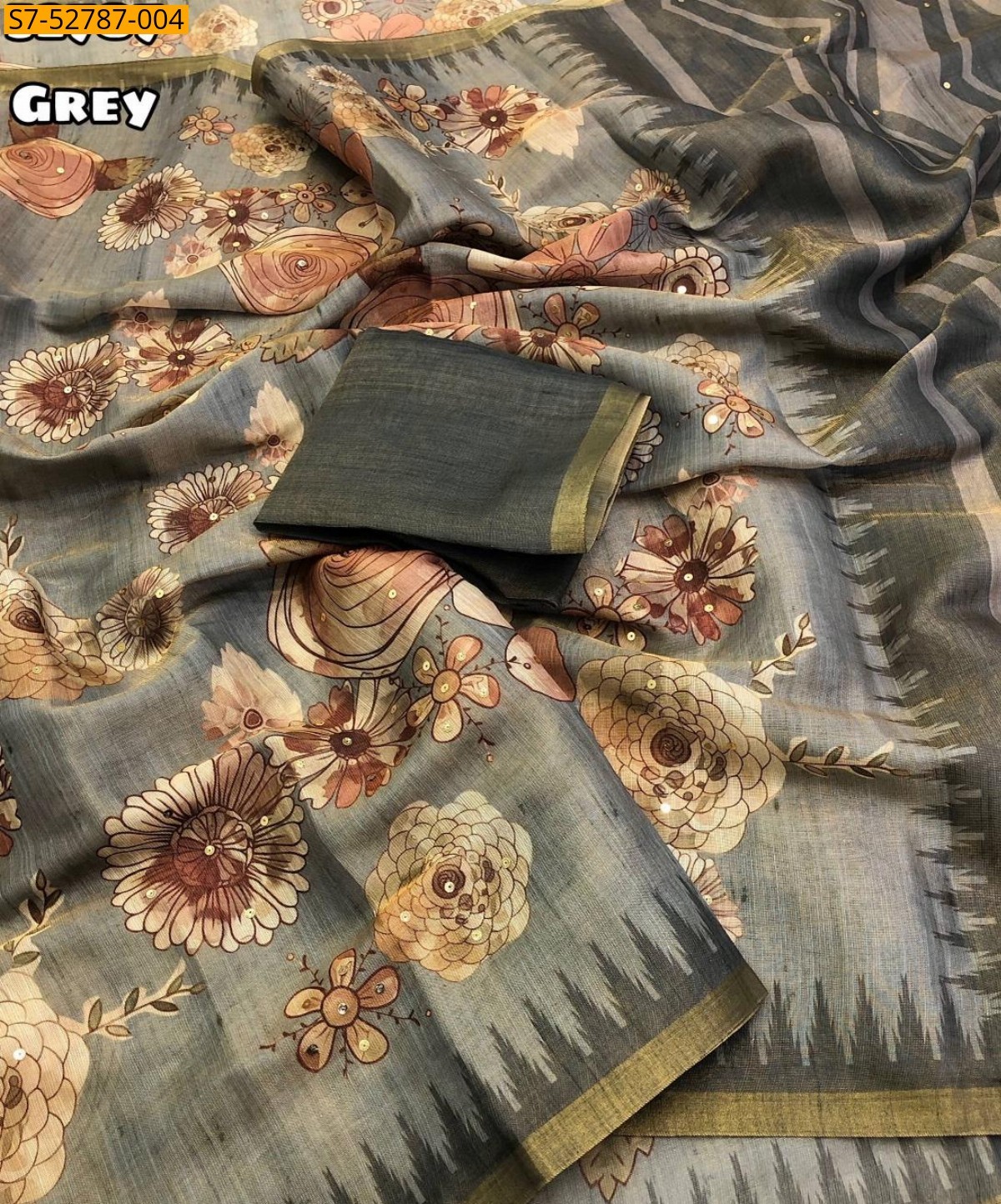 Gray Fancy Erode tissue silk Sarees