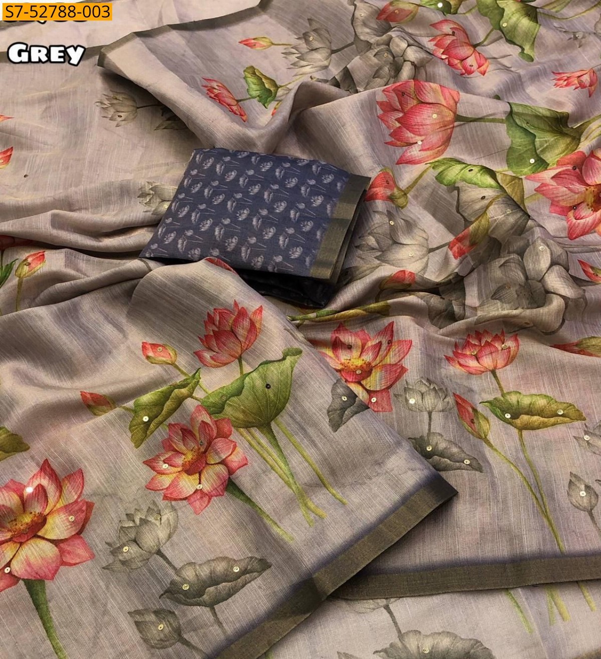 Grey Erode tissue silk Saree