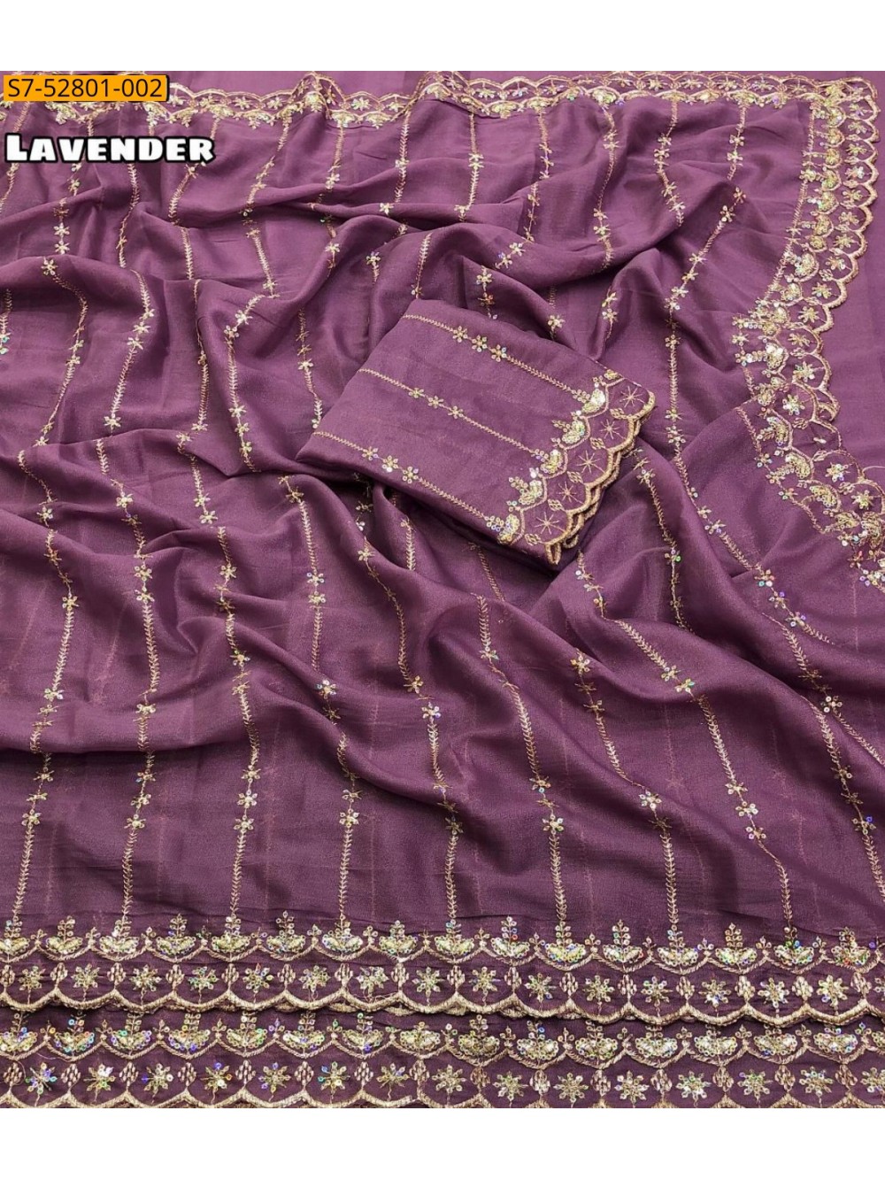 Star georgette embroidery saree
