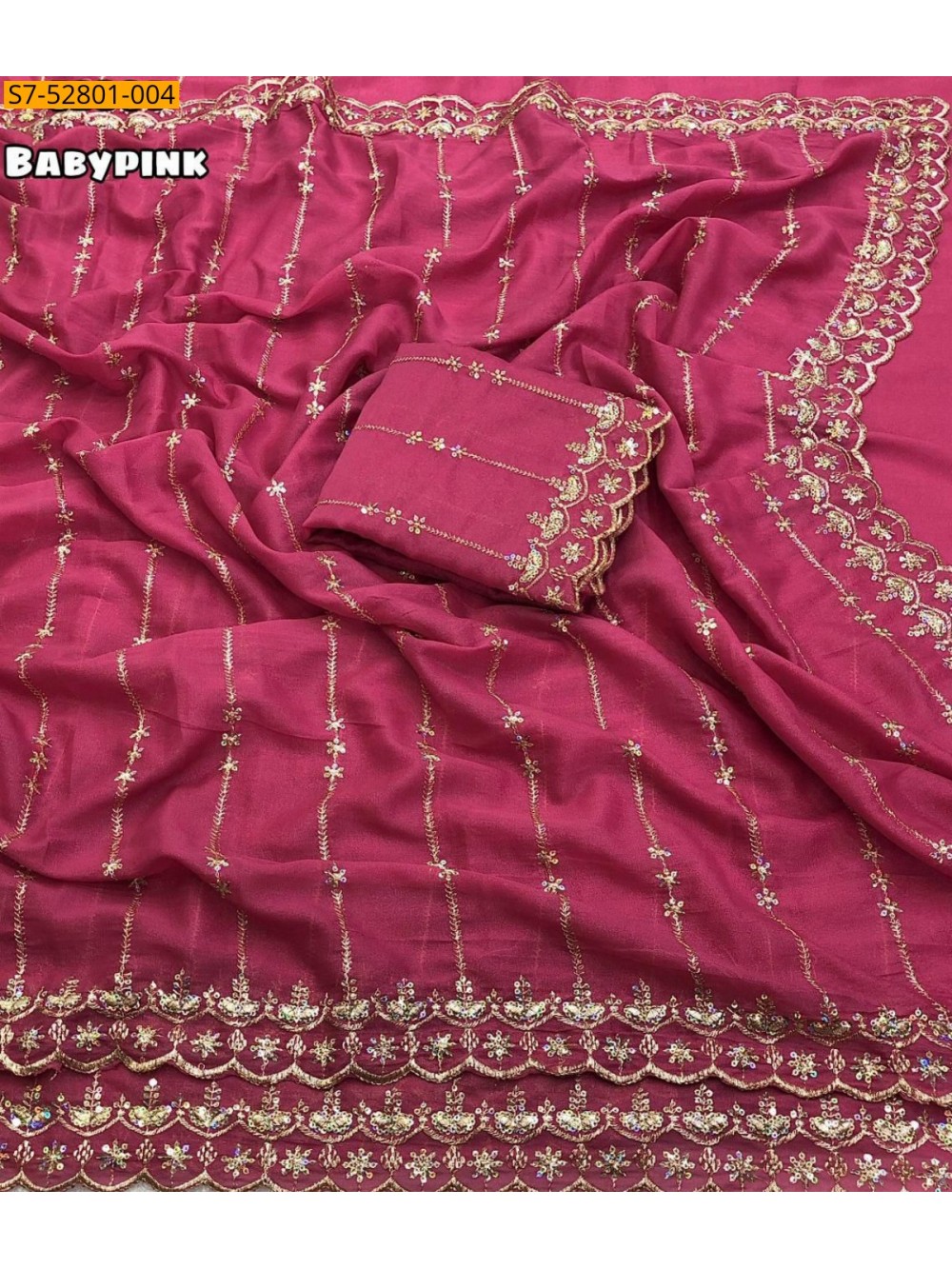 Star georgette embroidery saree