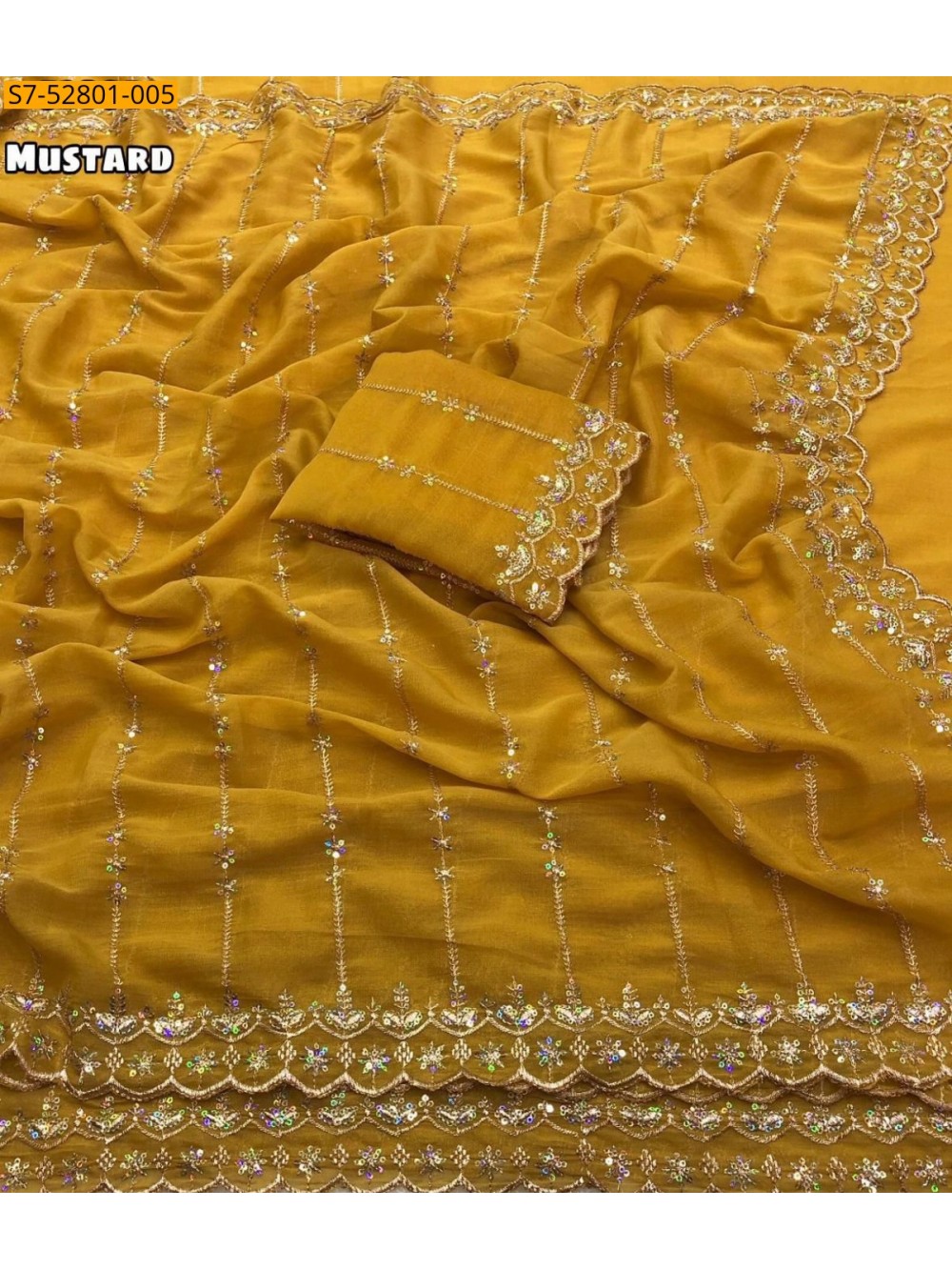 Star georgette embroidery saree
