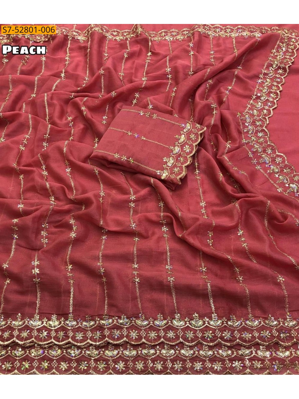 Star georgette embroidery saree