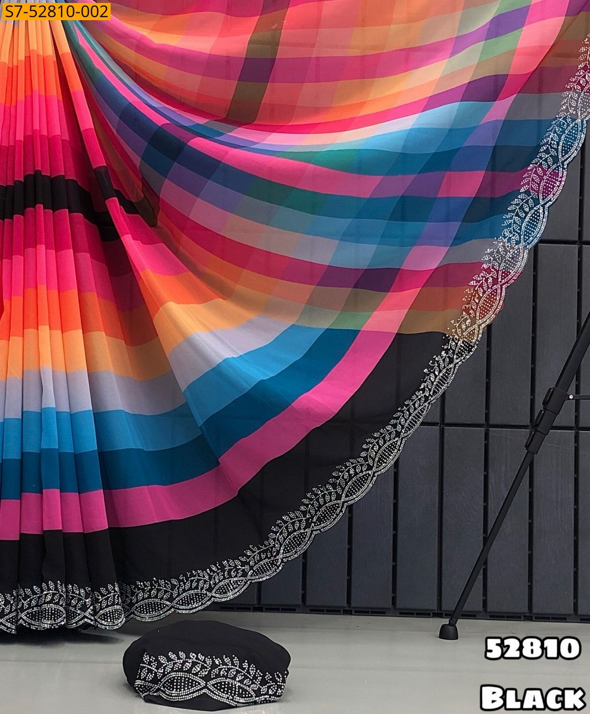 Black Weightless chiffon Sarees