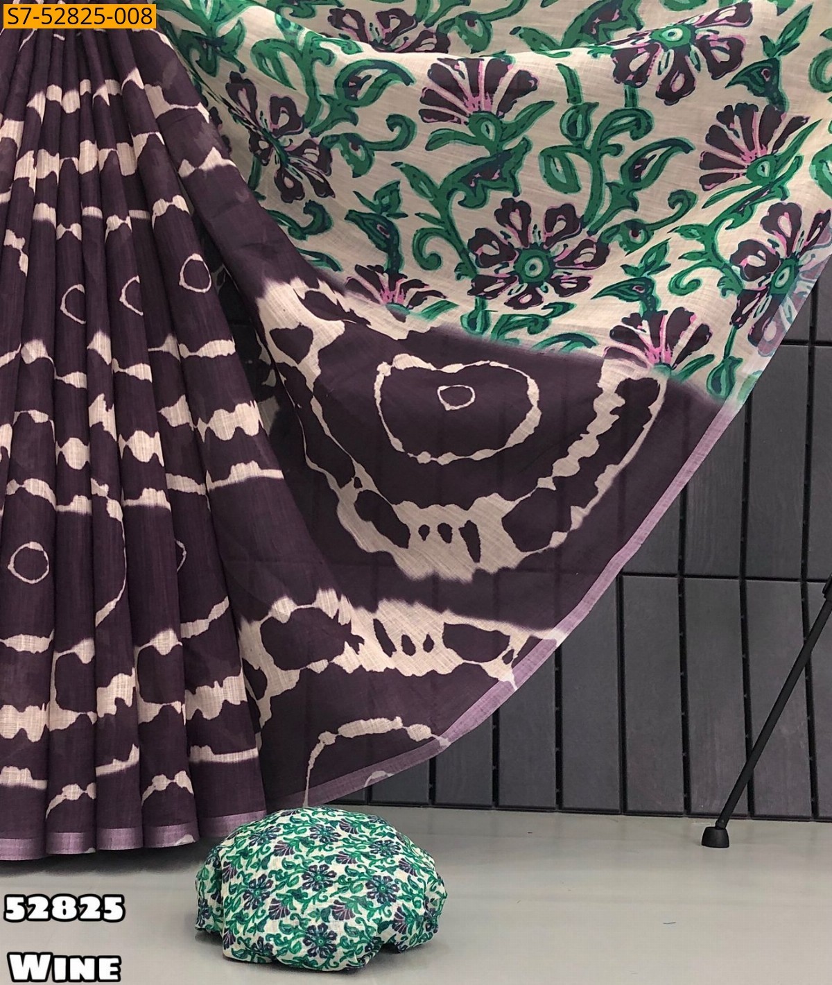 Wine Fancy Soft linen sarees