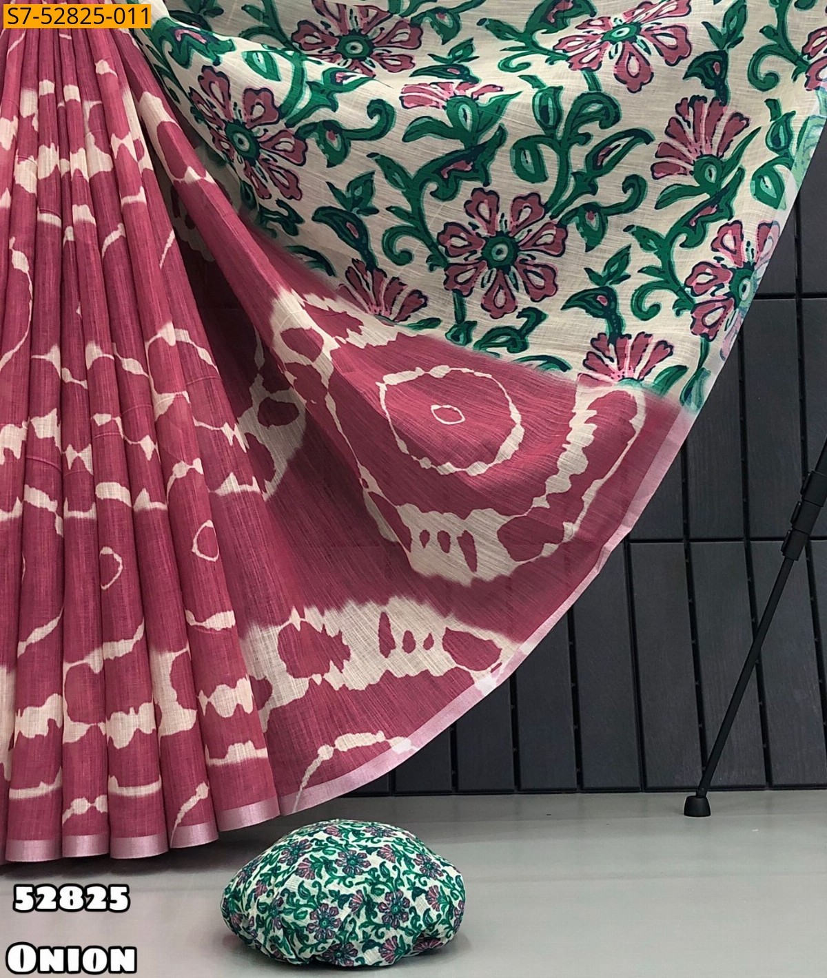 Onion Fancy Soft linen sarees