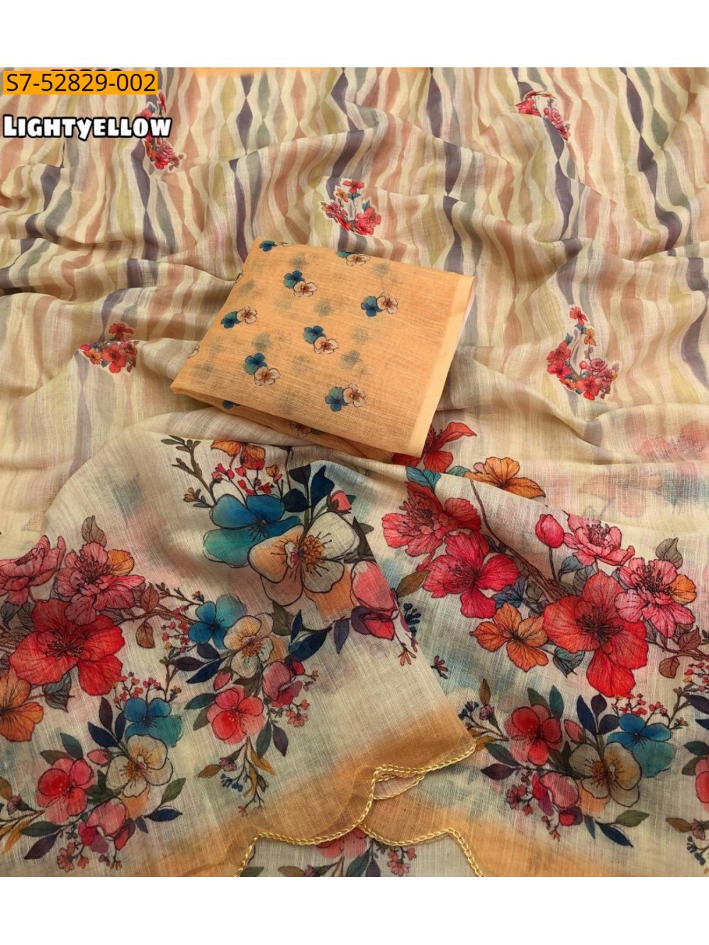 Fancy Linen printed sarees