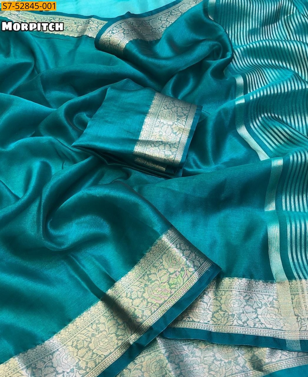 Morpitch Banarasi Tissue Silk  Saree
