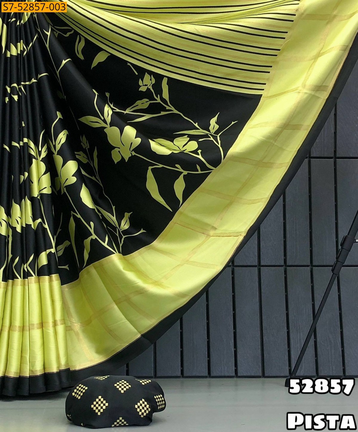 Pista Green Modal Satin Silk Saree