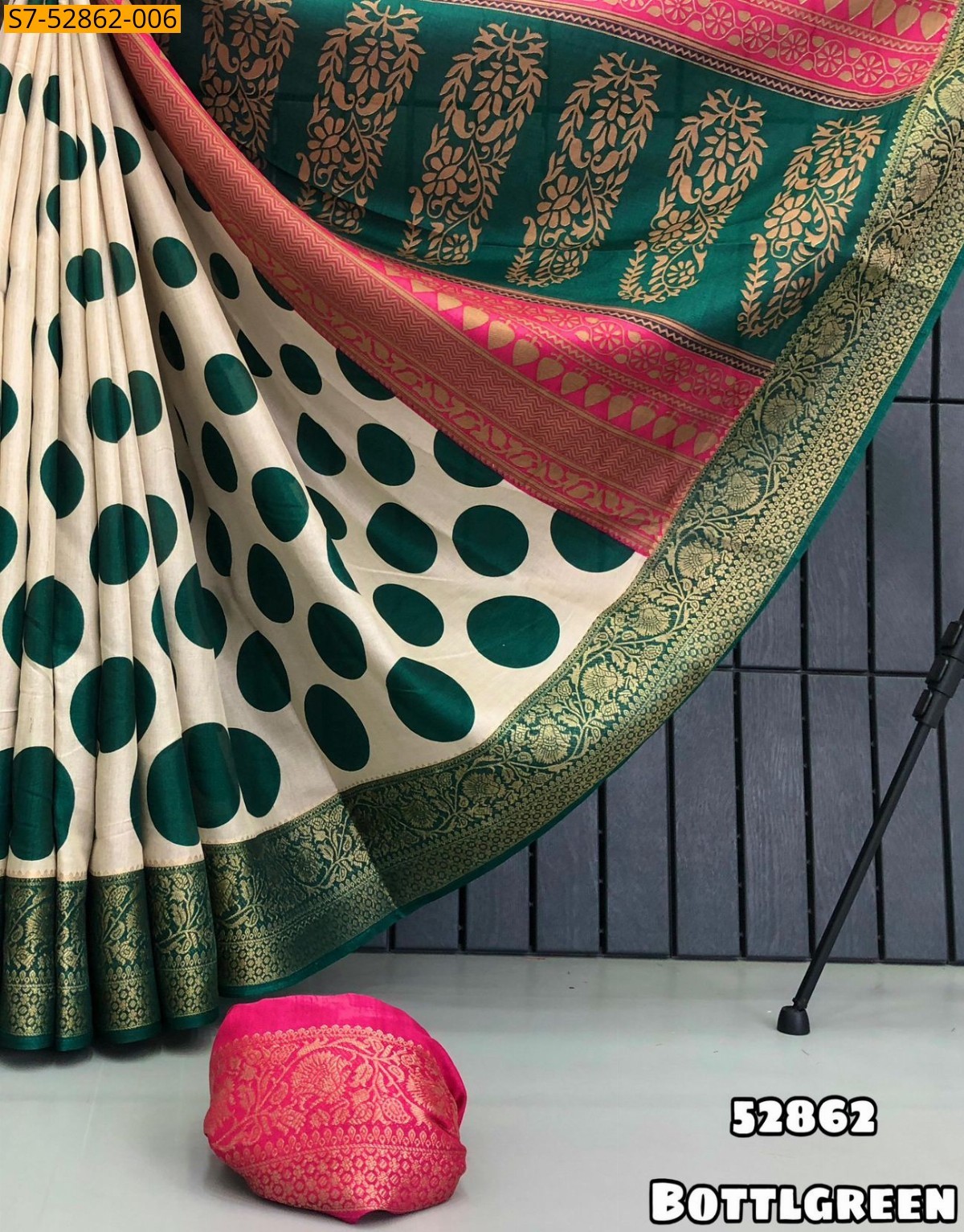 Bottle Green Dola Silk sarees