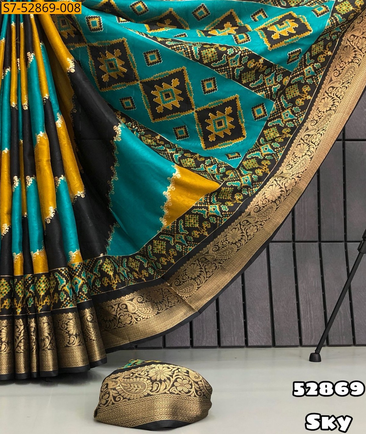 Sky Blue Soft Dola Massmello Saree