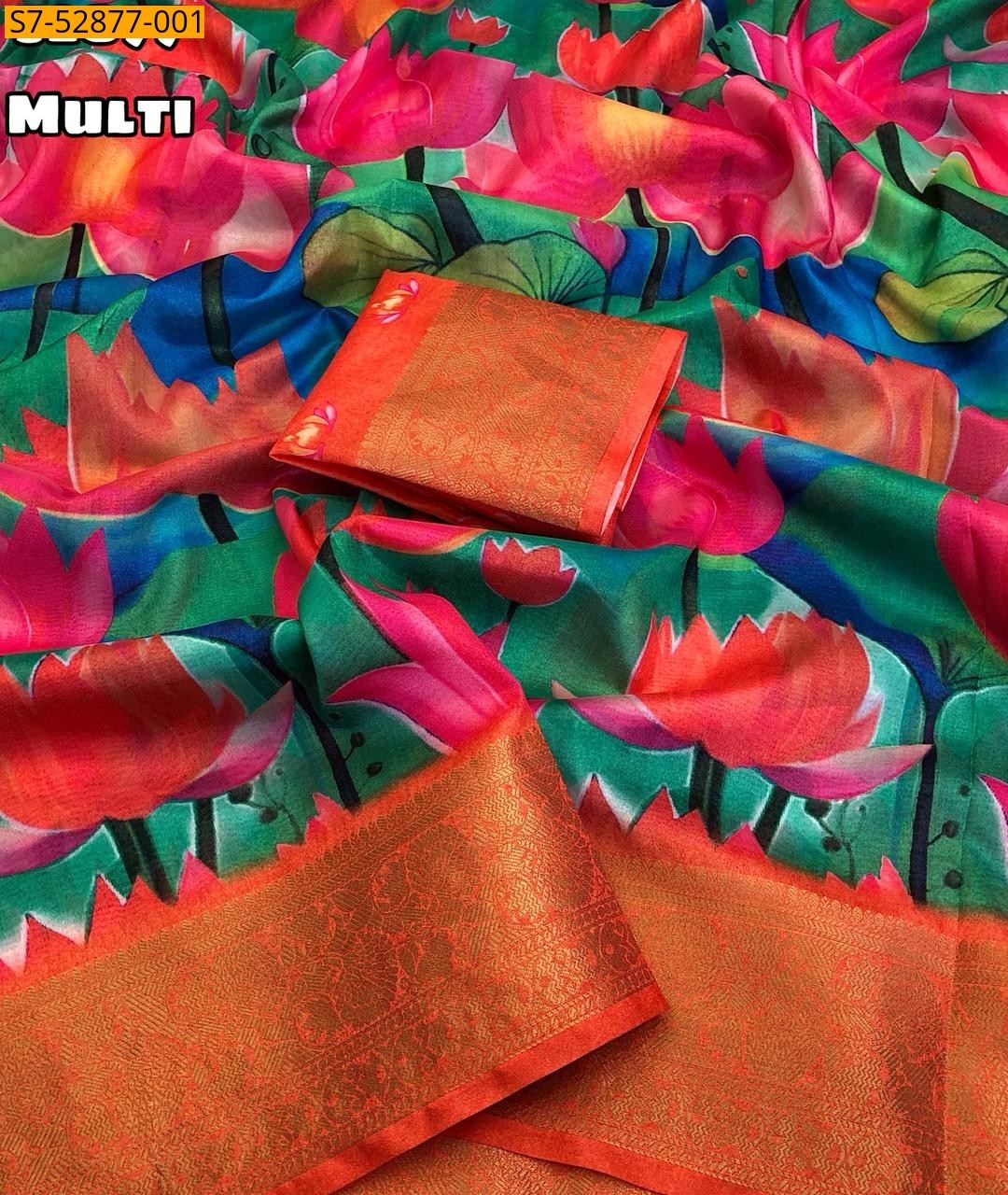 Multi Color Dola Silk Pichwai  Saree