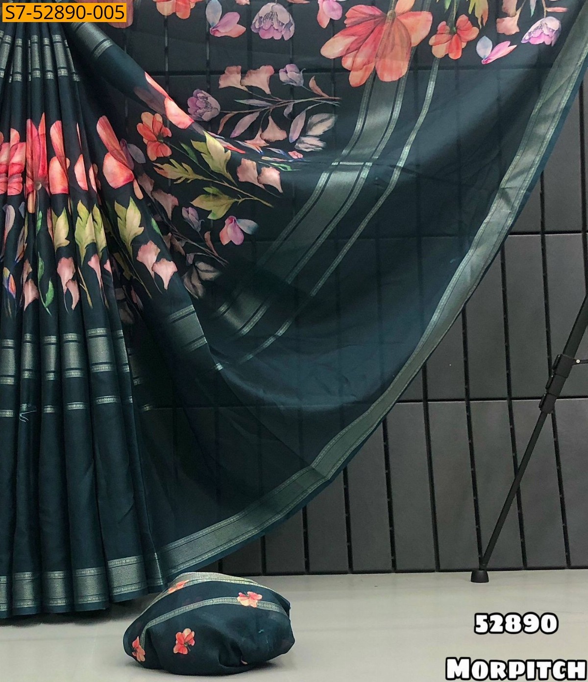 Morpitch Fancy Dola Mysore Silk saree