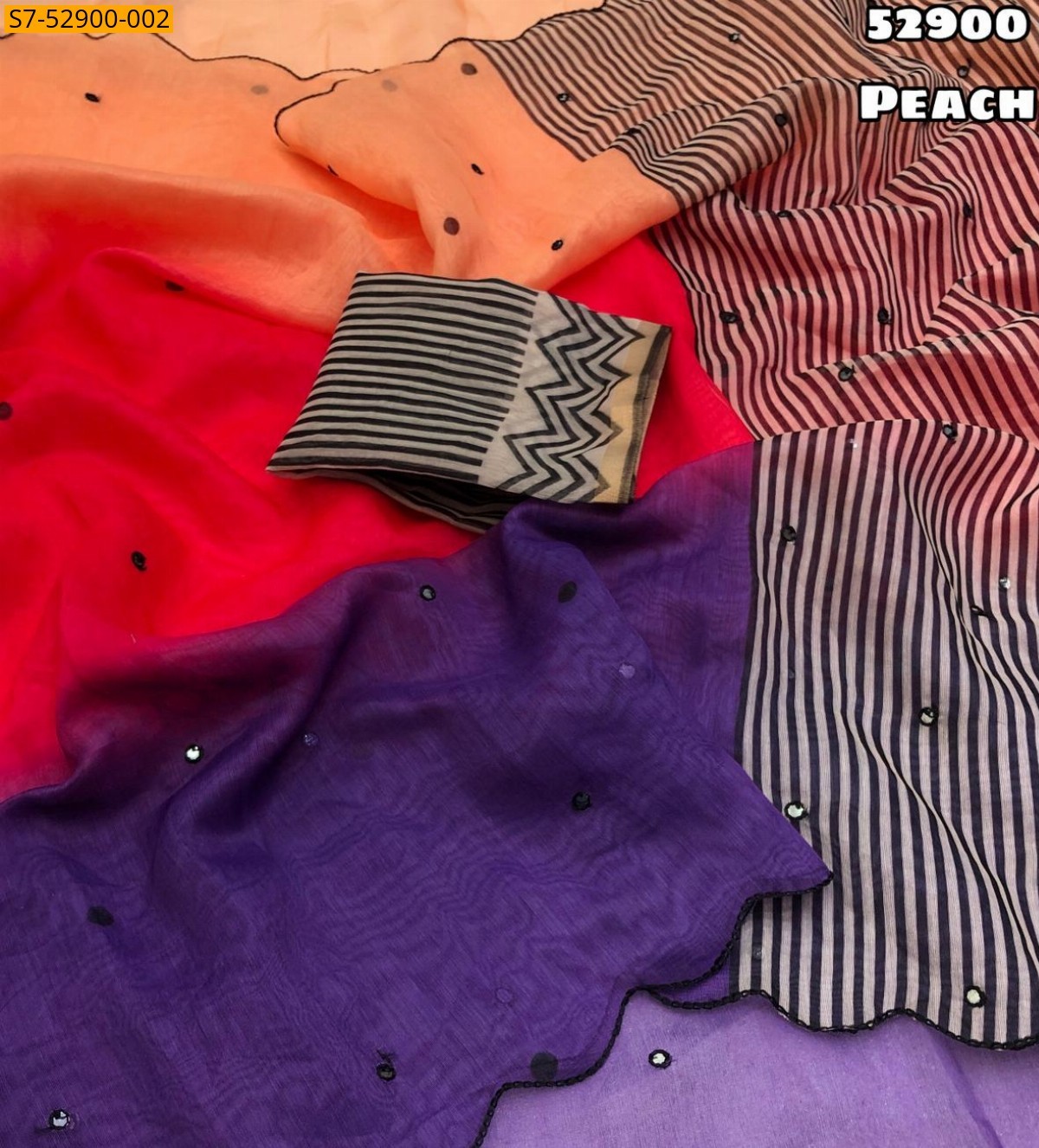 Peach Soft Chanderi cotton Saree