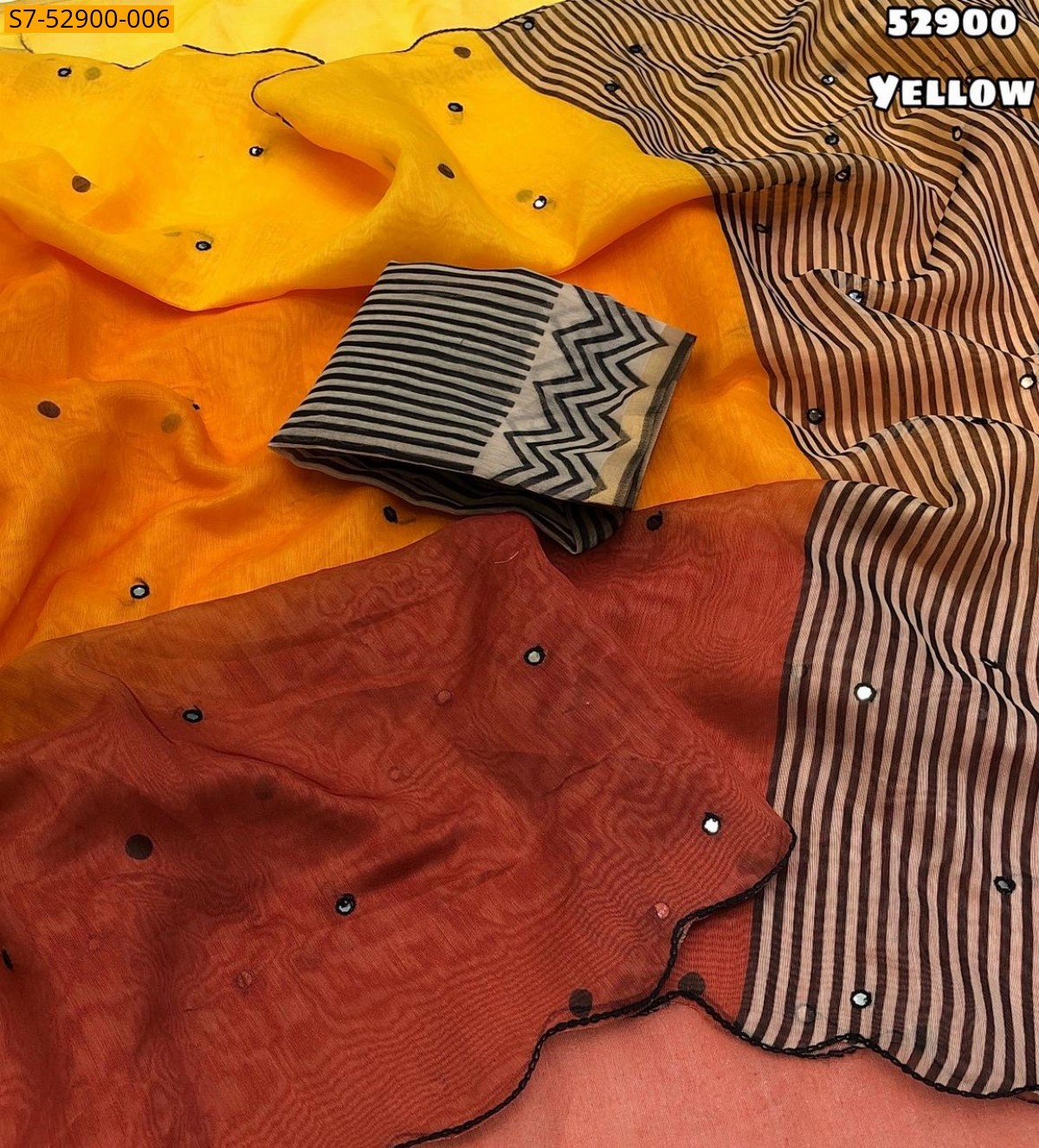 Yellow Soft Chanderi cotton Saree