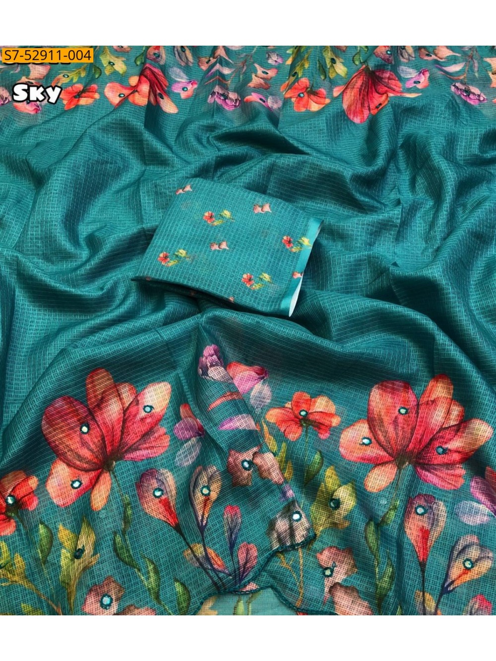 Fancy Soft Kota Cheks Saree