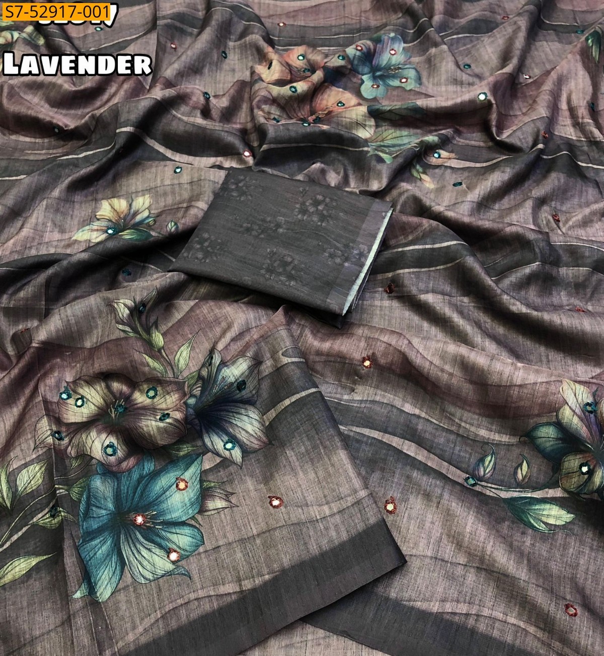 Lavender Fancy Cotton Silk Saree