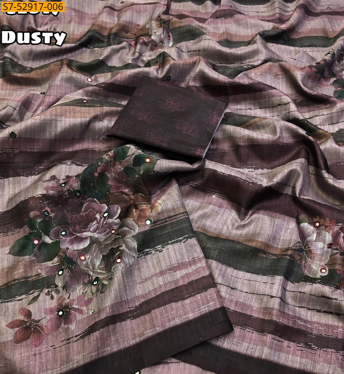 Dusty Fancy Cotton Silk Saree