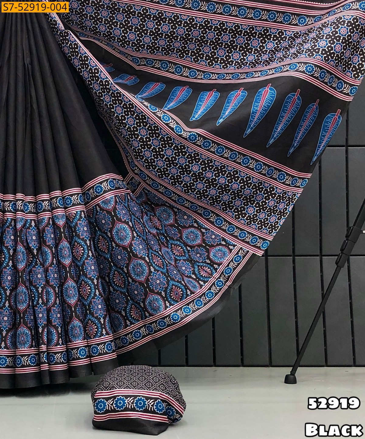 Black Fancy Tussar Silk Saree 