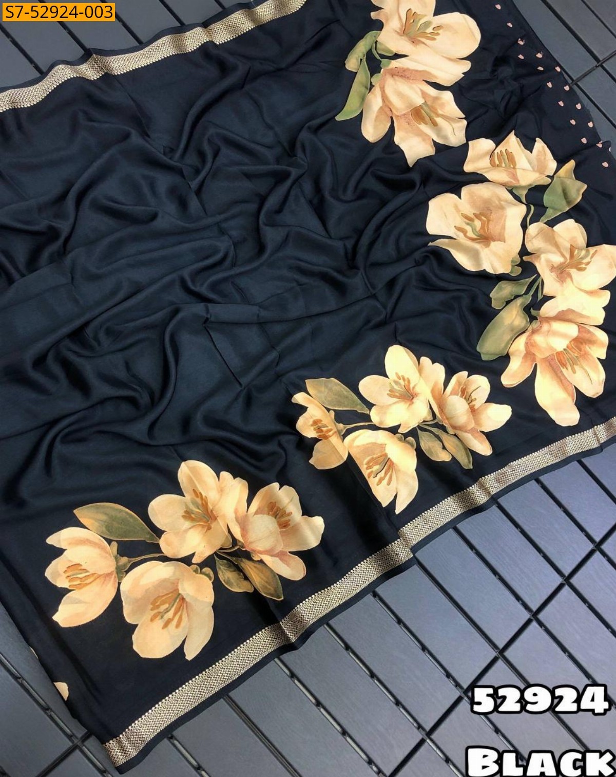 Black Fancy Soft Silk Saree