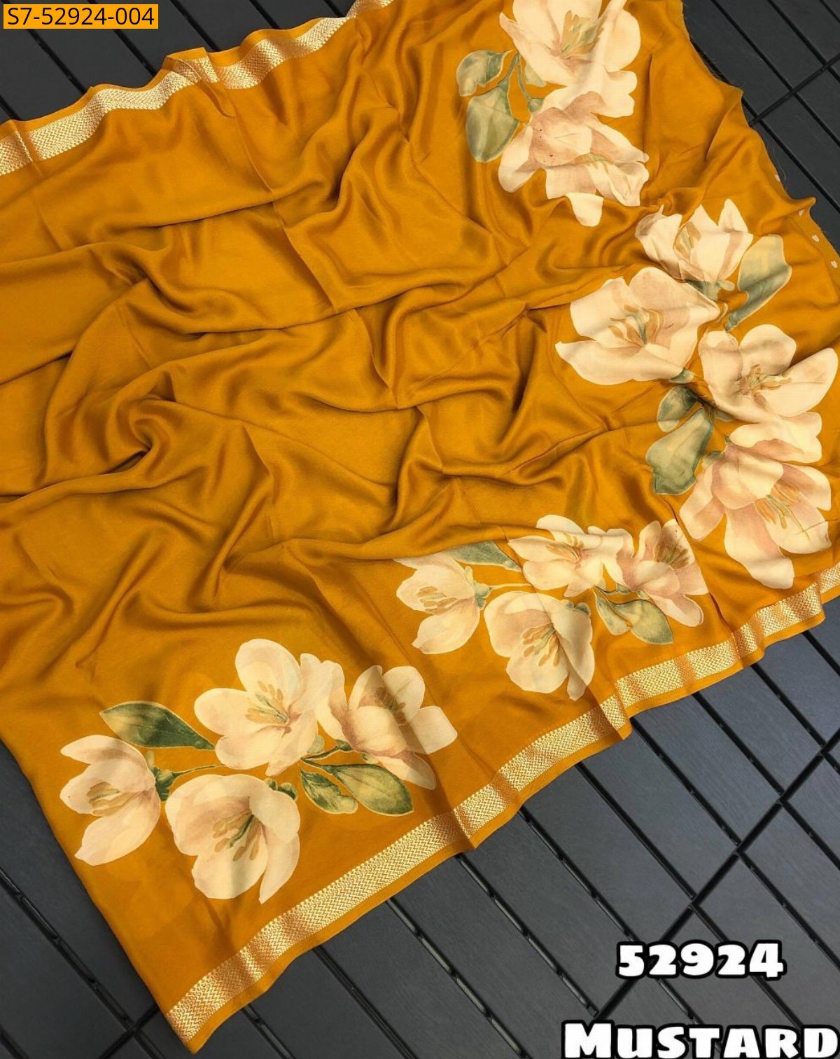 Mustard Yellow Fancy Soft Silk Saree