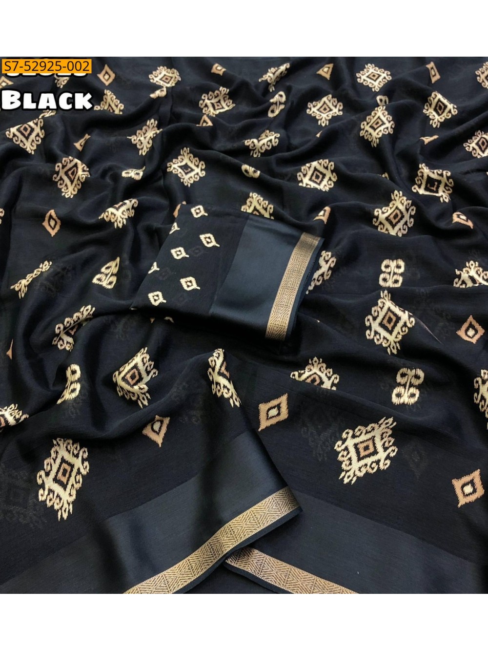 Fancy Dull moss chiffon printed saree