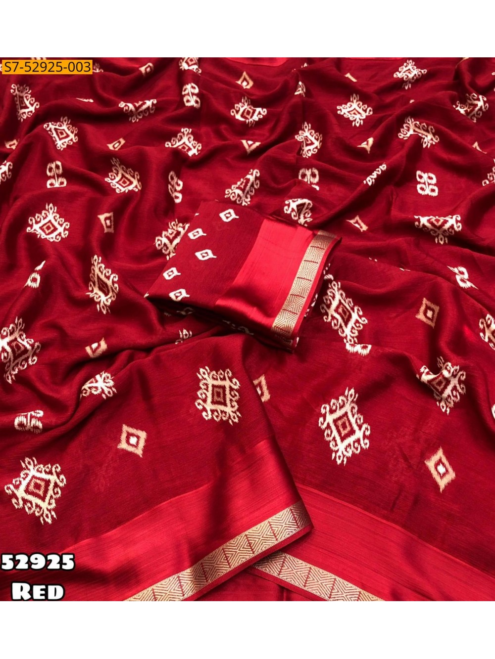 Fancy Dull moss chiffon printed saree