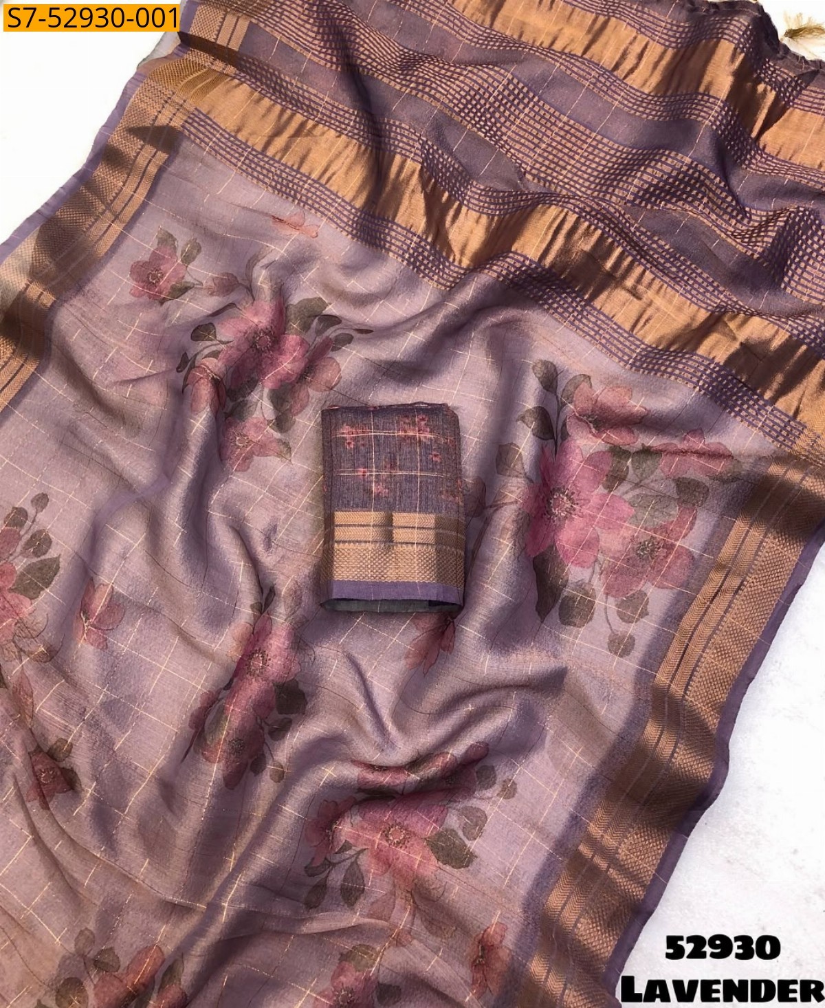 Lavender Fancy Tissue silk Saree