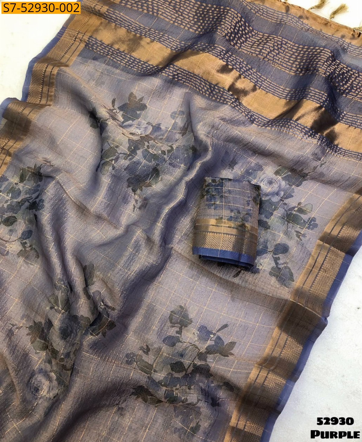 Purple Fancy Tissue silk Saree
