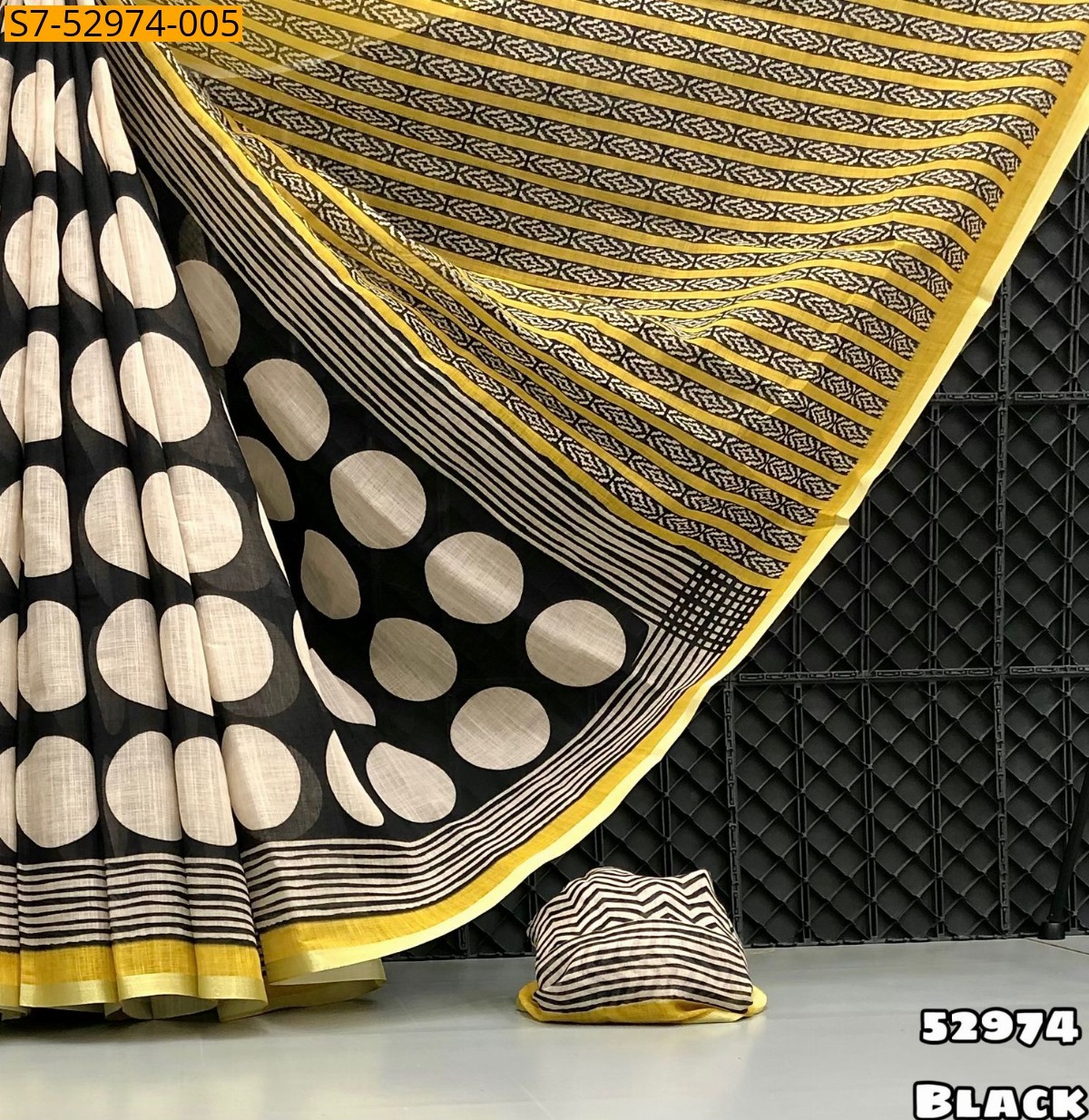 Black Fancy Soft lenin Saree