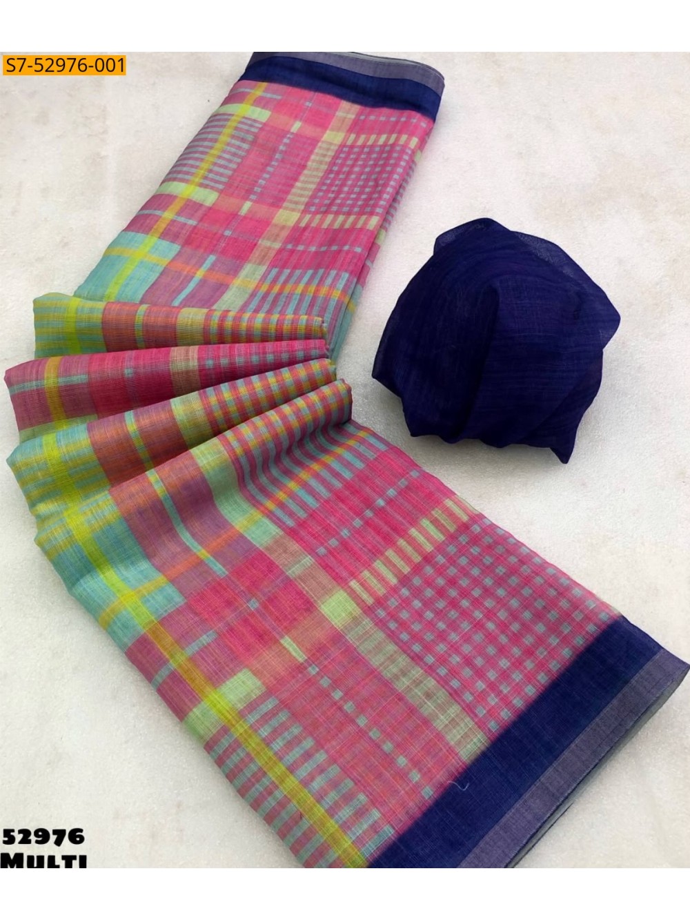 Multi Color Fancy Soft Lenin Sarees Multi Color Fancy Soft Lenin Sarees