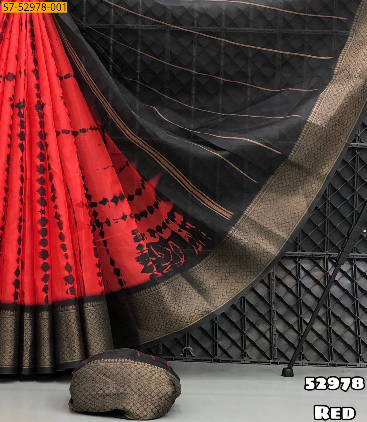 Red Fancy Dola Silk  Saree