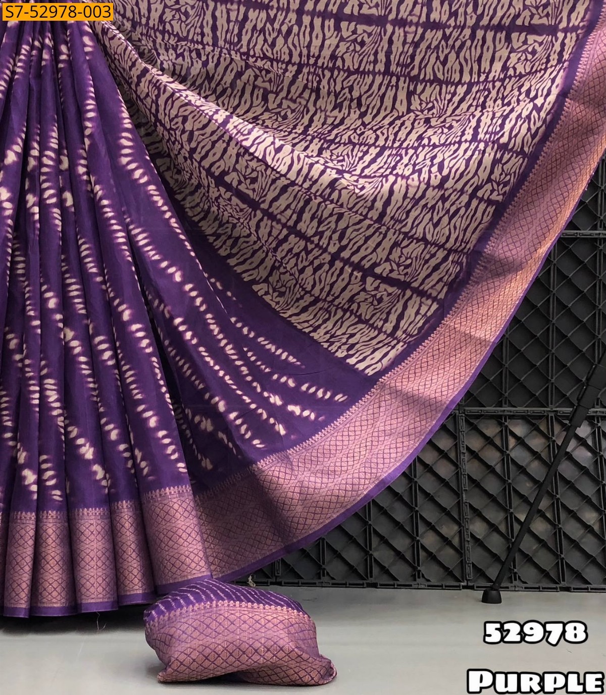 Purple Fancy Dola Silk  Saree