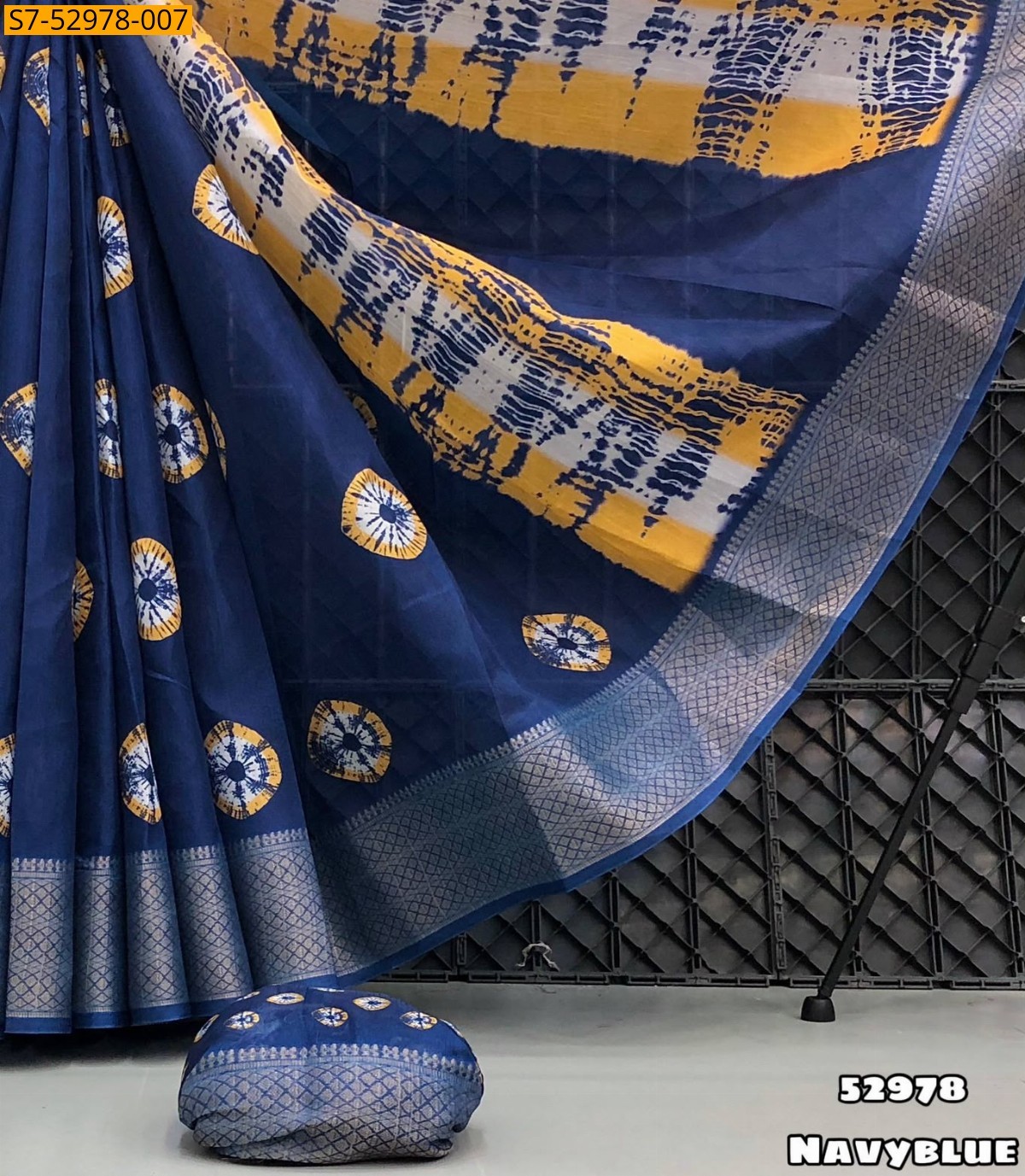 Navy Blue Fancy Dola Silk  Saree