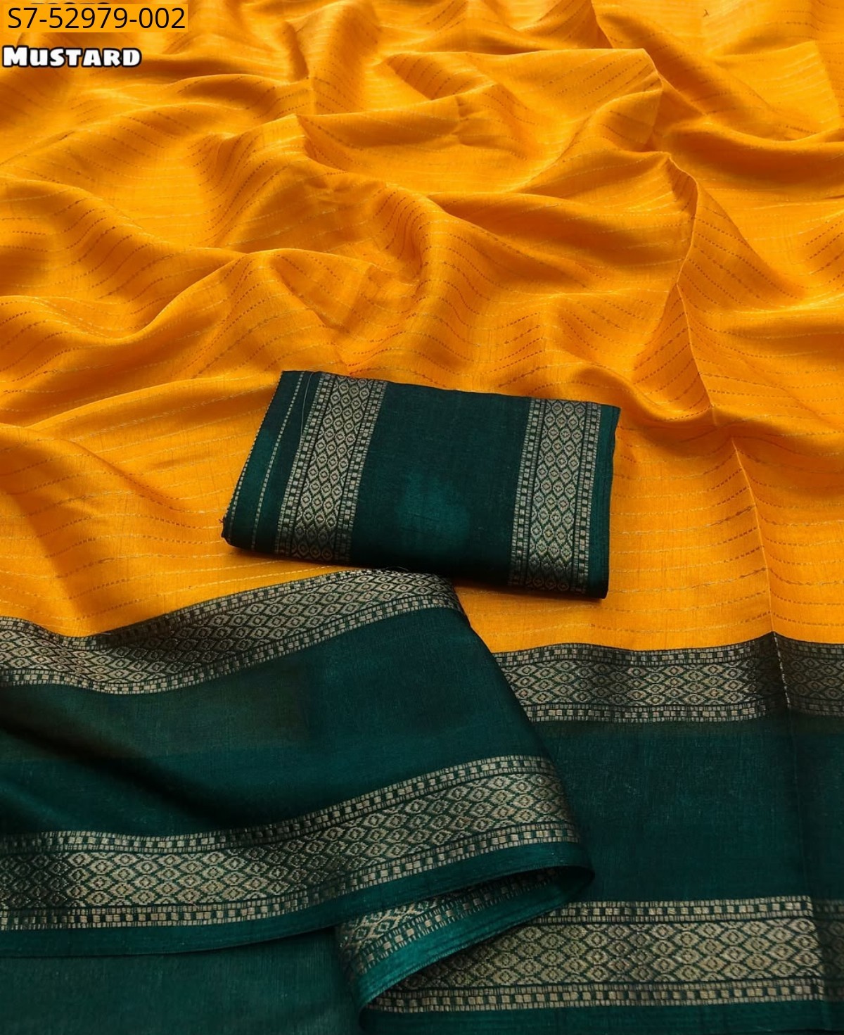 Mustard Fancy Moss Chiffon Saree