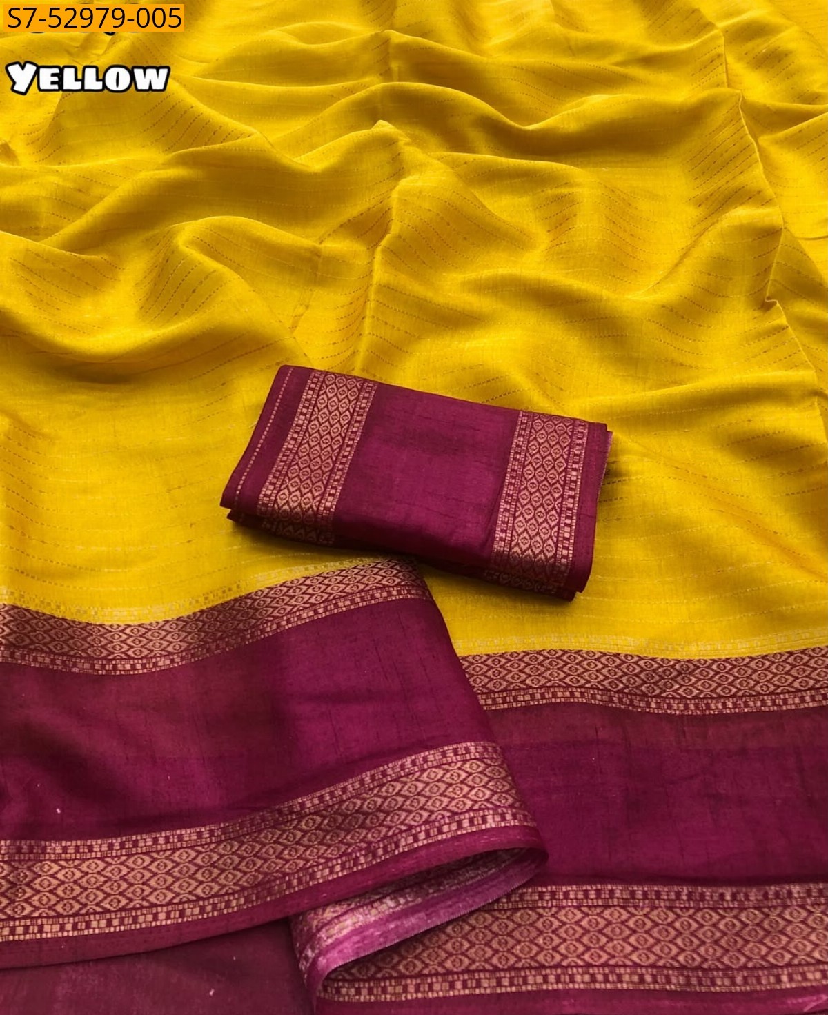 Yellow Fancy Moss Chiffon Saree