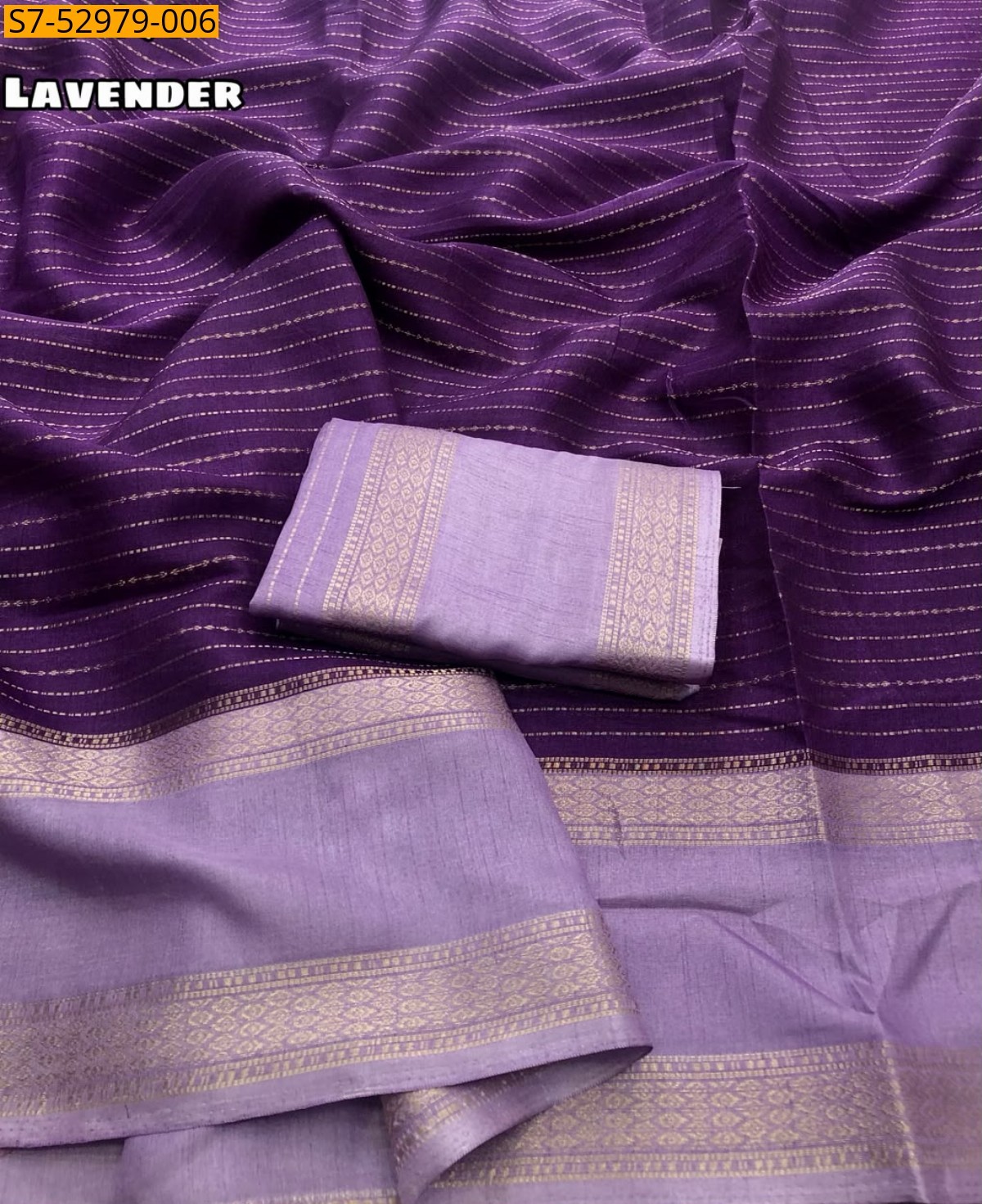 Lavender Fancy Moss Chiffon Saree