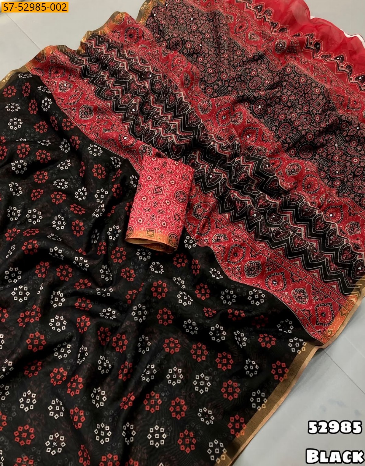 Black Fancy Chanderi Silk Saree
