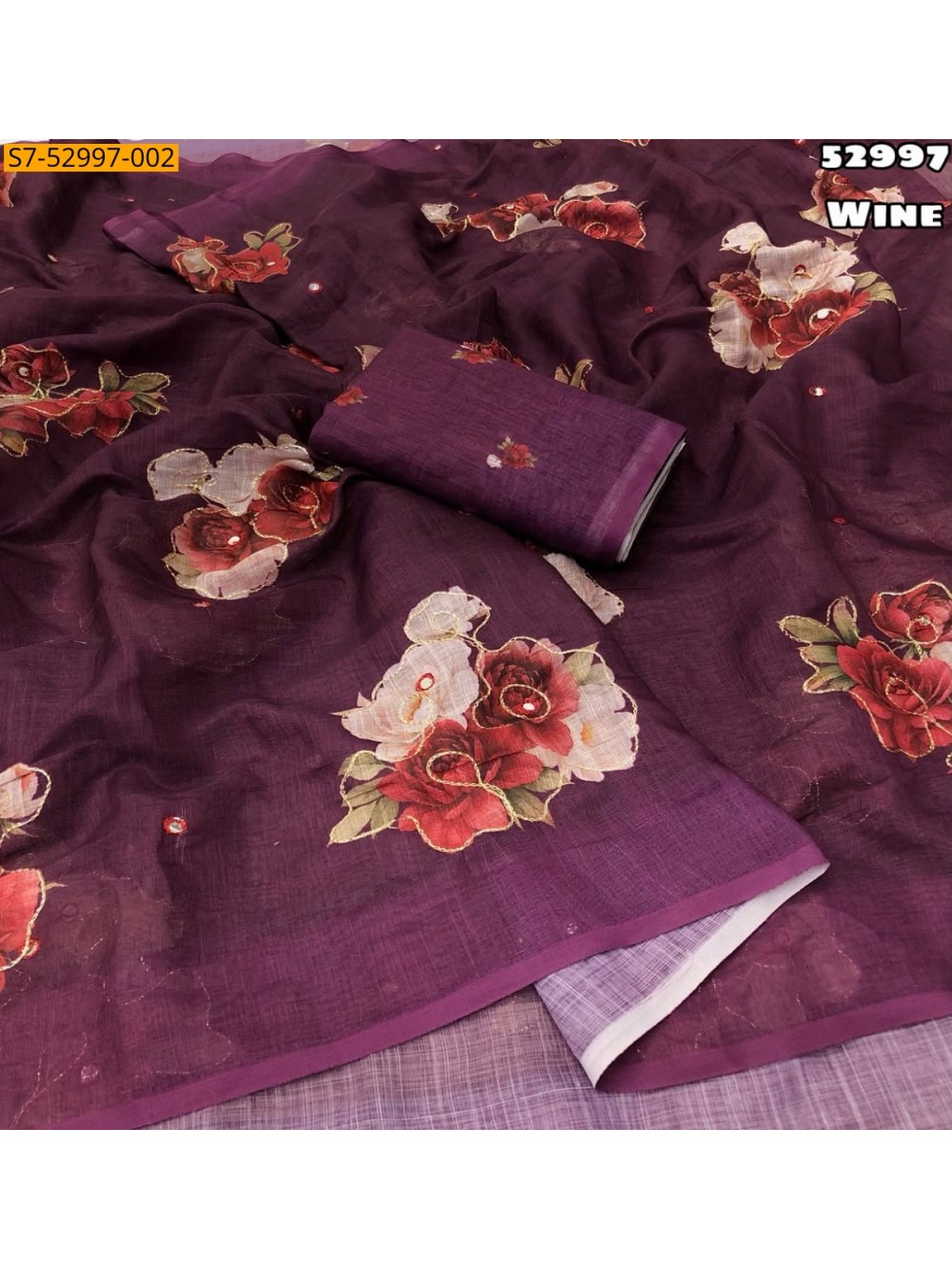 Fancy Soft Linen Saree