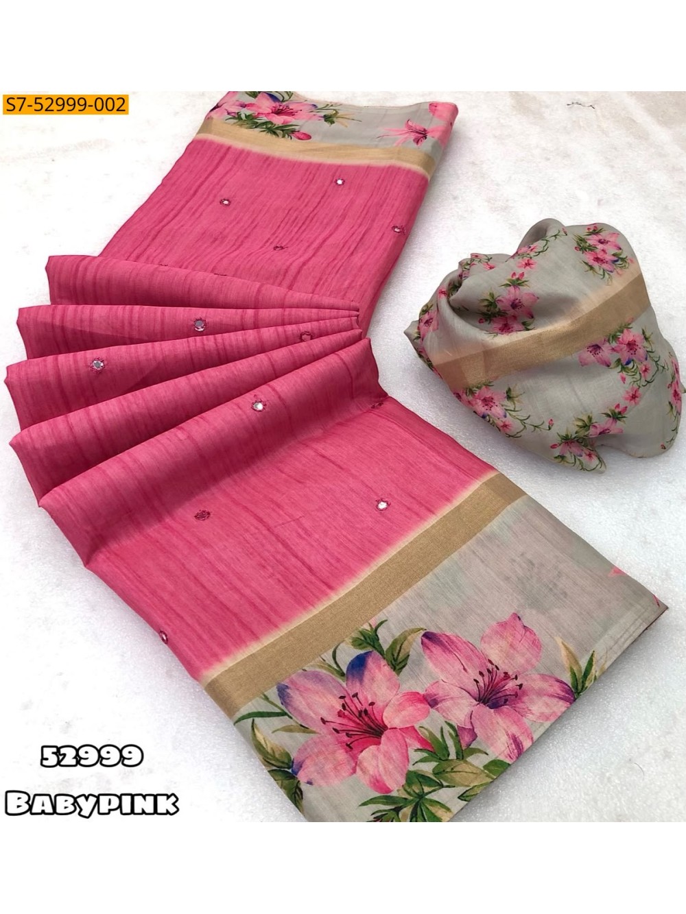 Baby pink Fancy Tussar Silk Saree Baby pink Fancy Tussar Silk Saree