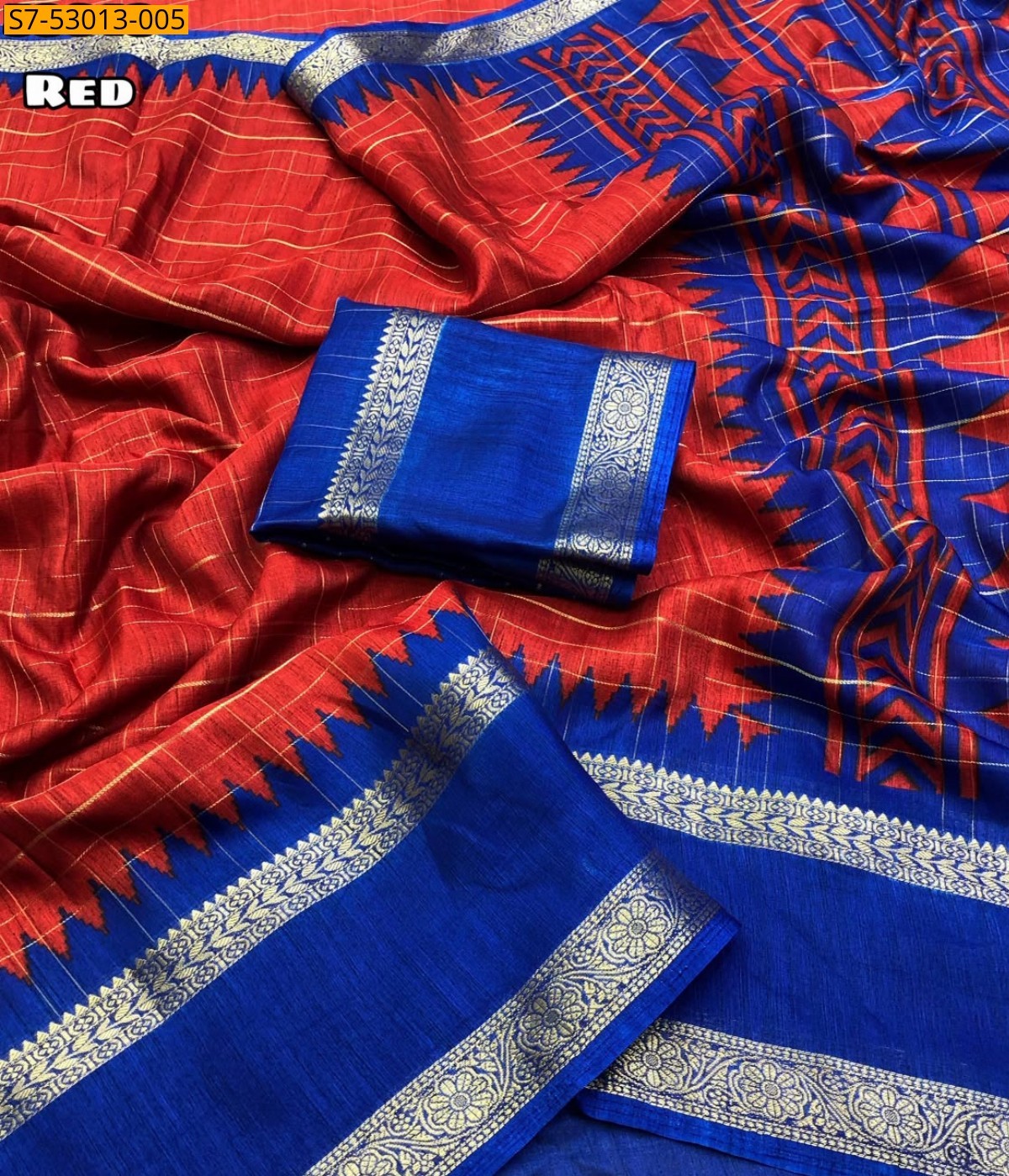 Red Fancy Dola Silk Saree 