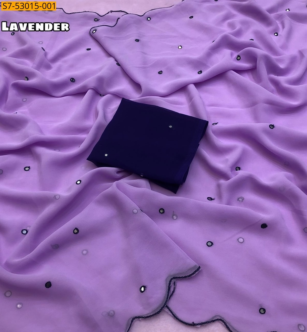 Lavender Fancy Soft Faux Georgette Saree