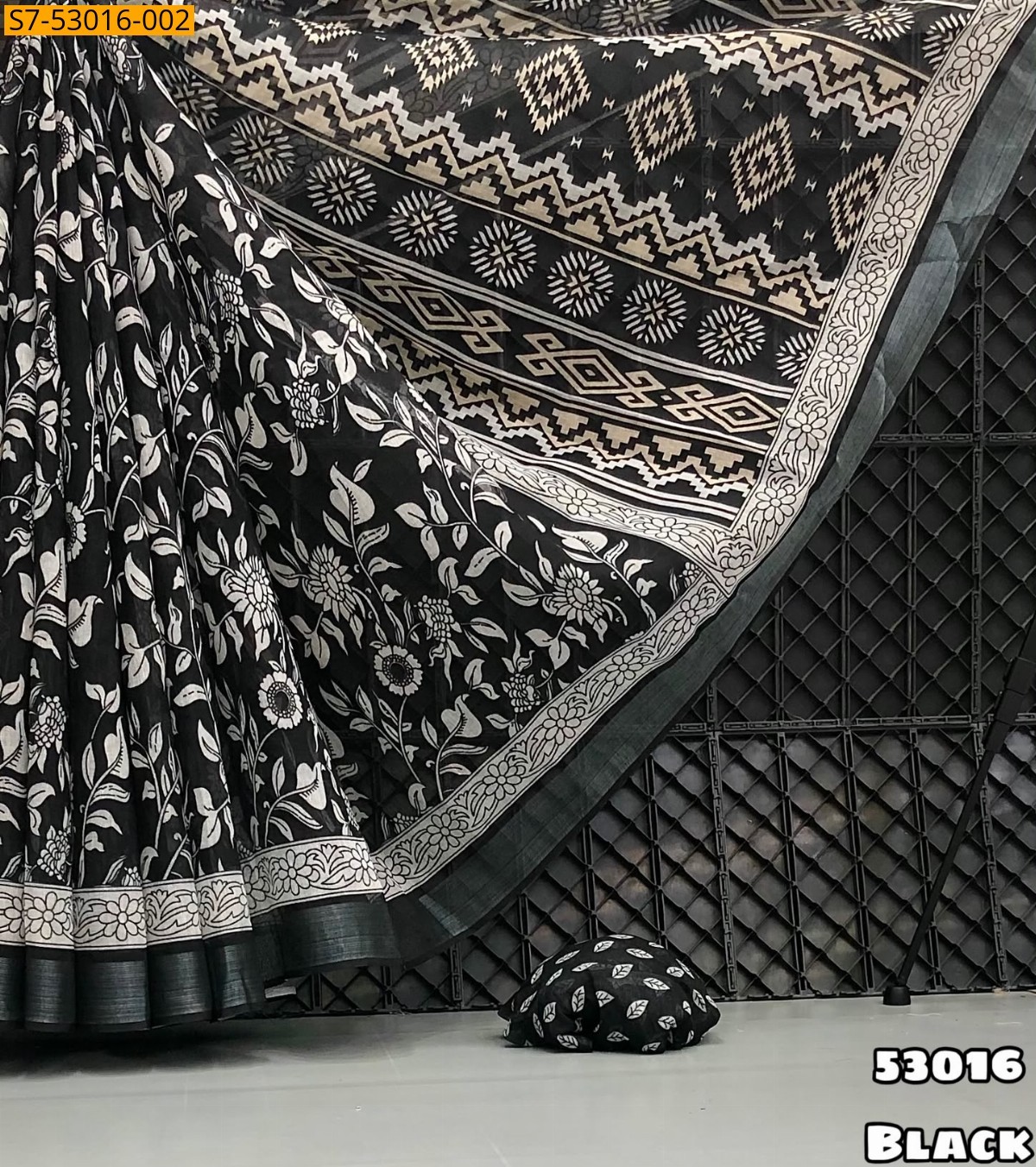 Black Fancy Soft Linen Saree