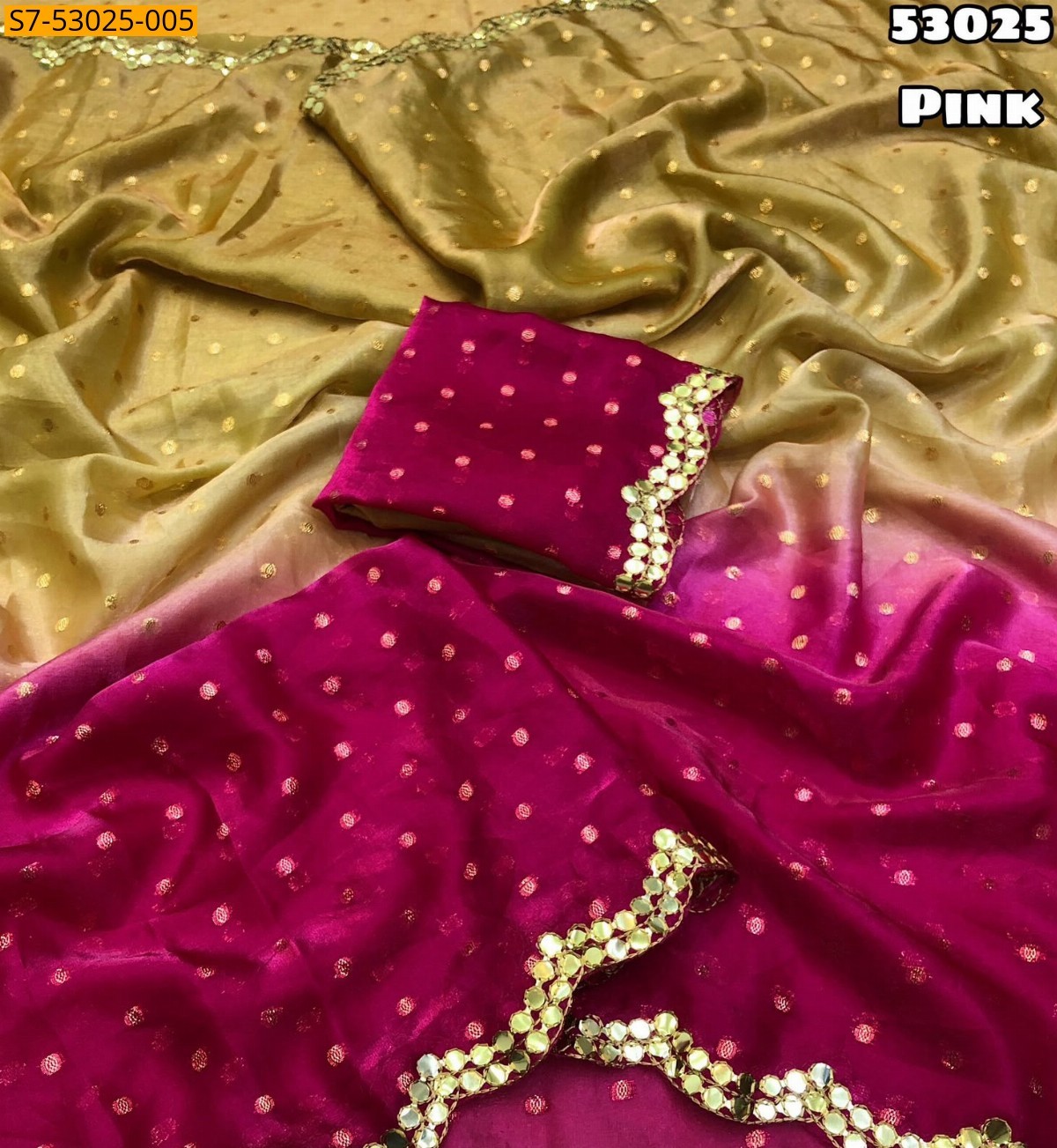 Pink Fancy Soft Space Silk Saree