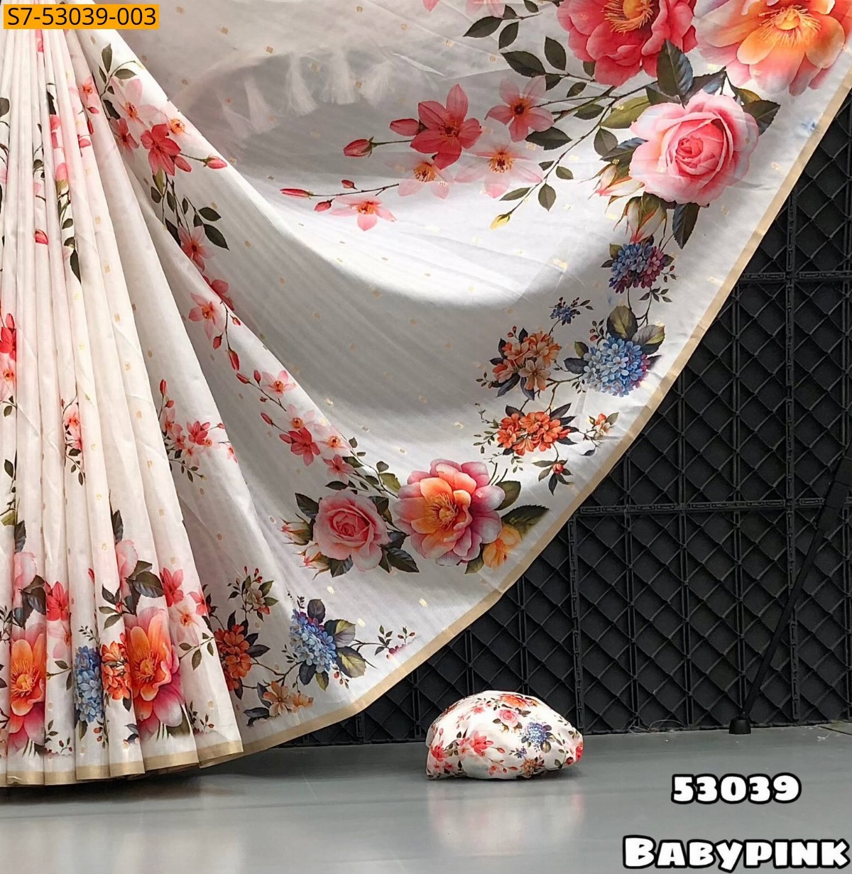 Baby pink Fancy Soft Dola Silk Saree