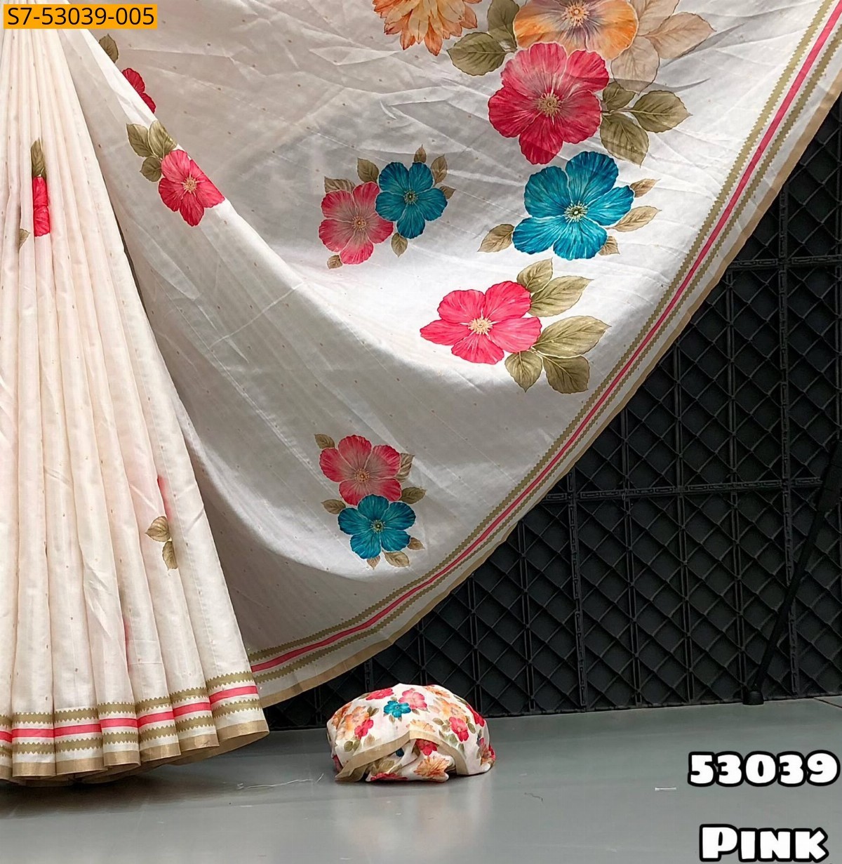 Pink Fancy Soft Dola Silk Saree