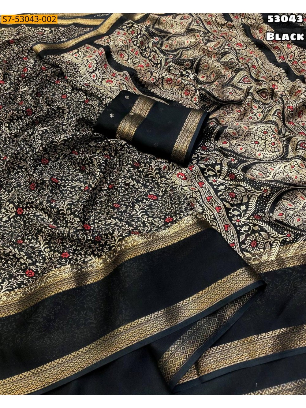 Fancy Dull Moss Chiffon Saree