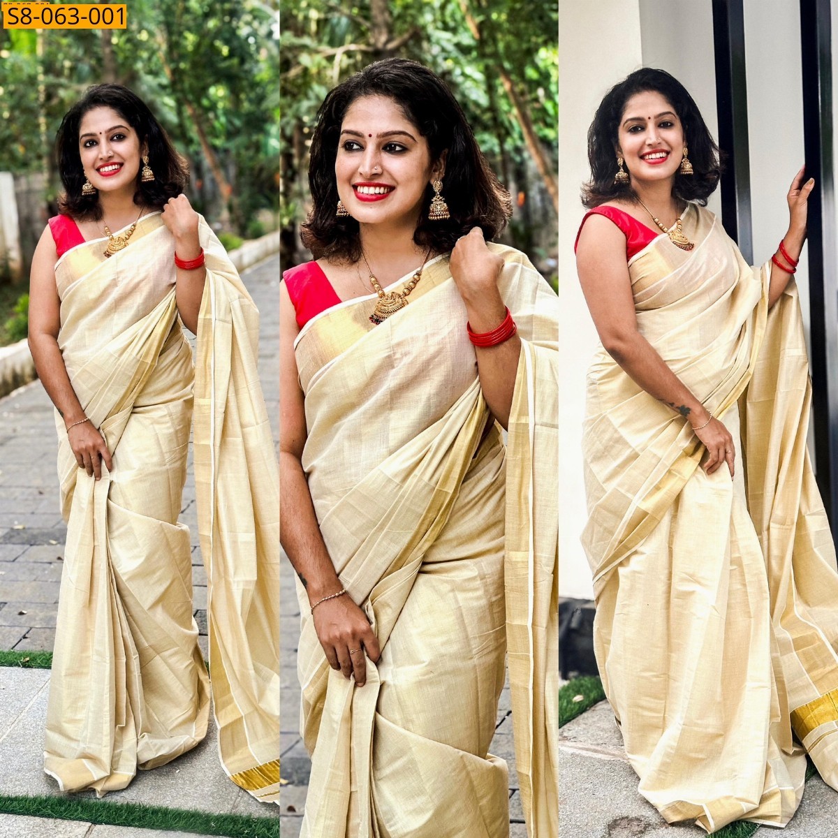 Half White Golden tissue ready to wear sarees