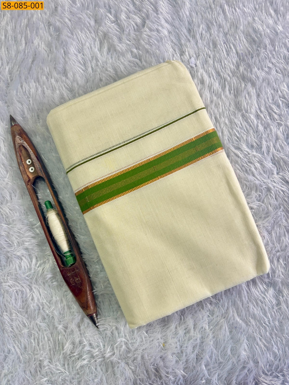 Half white Fancy kasavu set mundu 