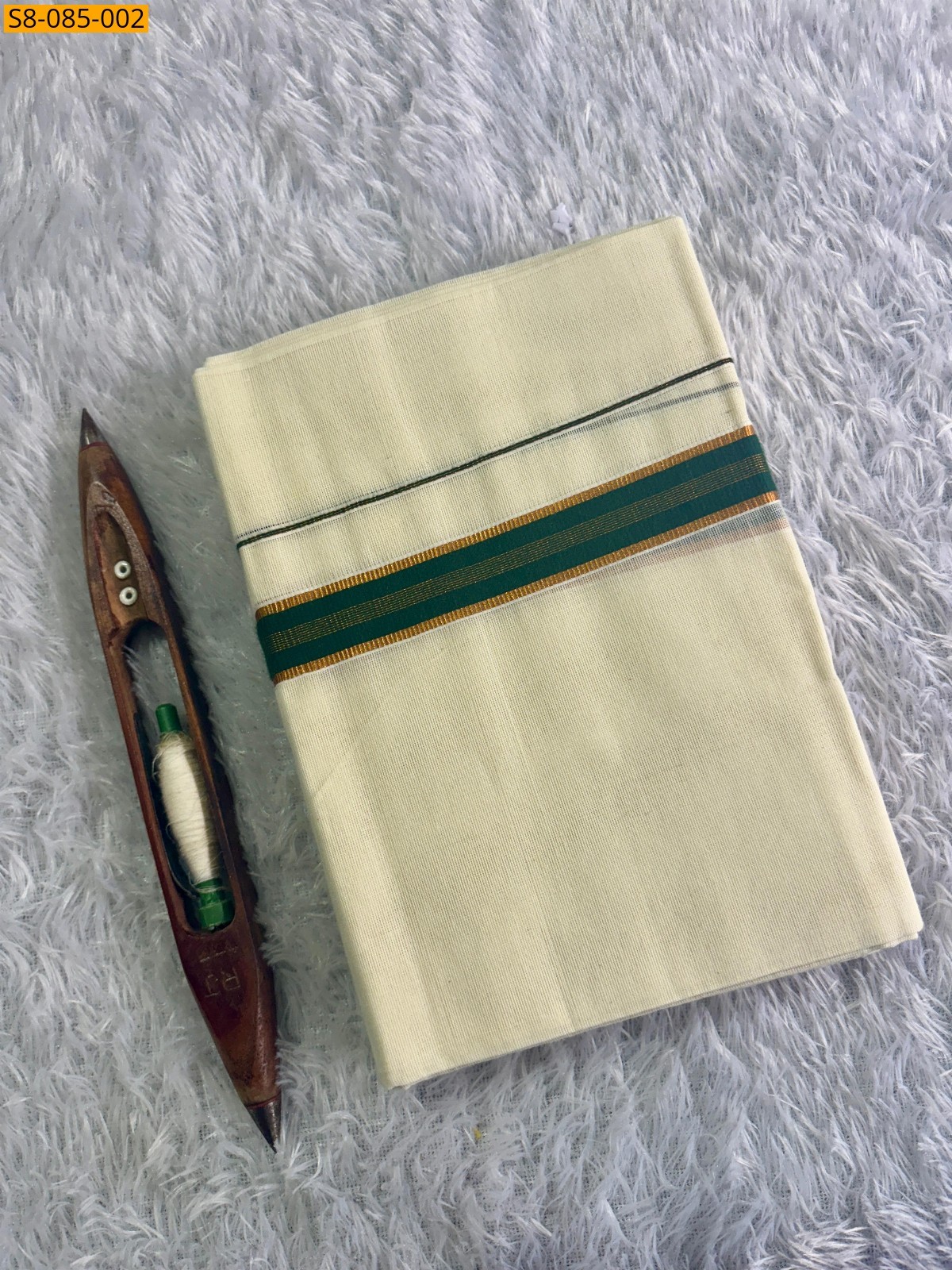 Half white Fancy kasavu set mundu 