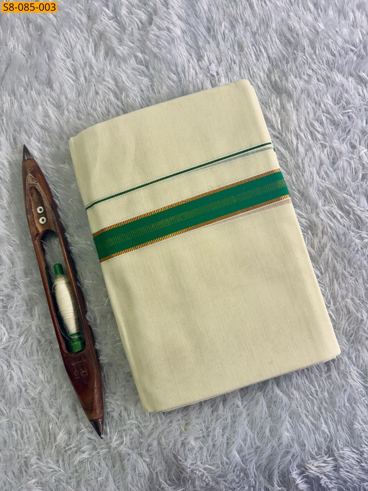 Half white Fancy kasavu set mundu 